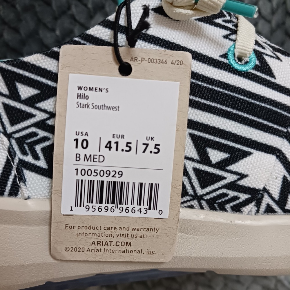 Ariat Hilo Stark Southwest Women's Sneakers Shoes Aztec Print Black White Sz 10B - Picture 8 of 10